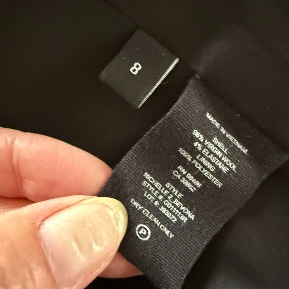 Theory Blazer Classic Black 2 Button Size 8 - Picture 2 of 5